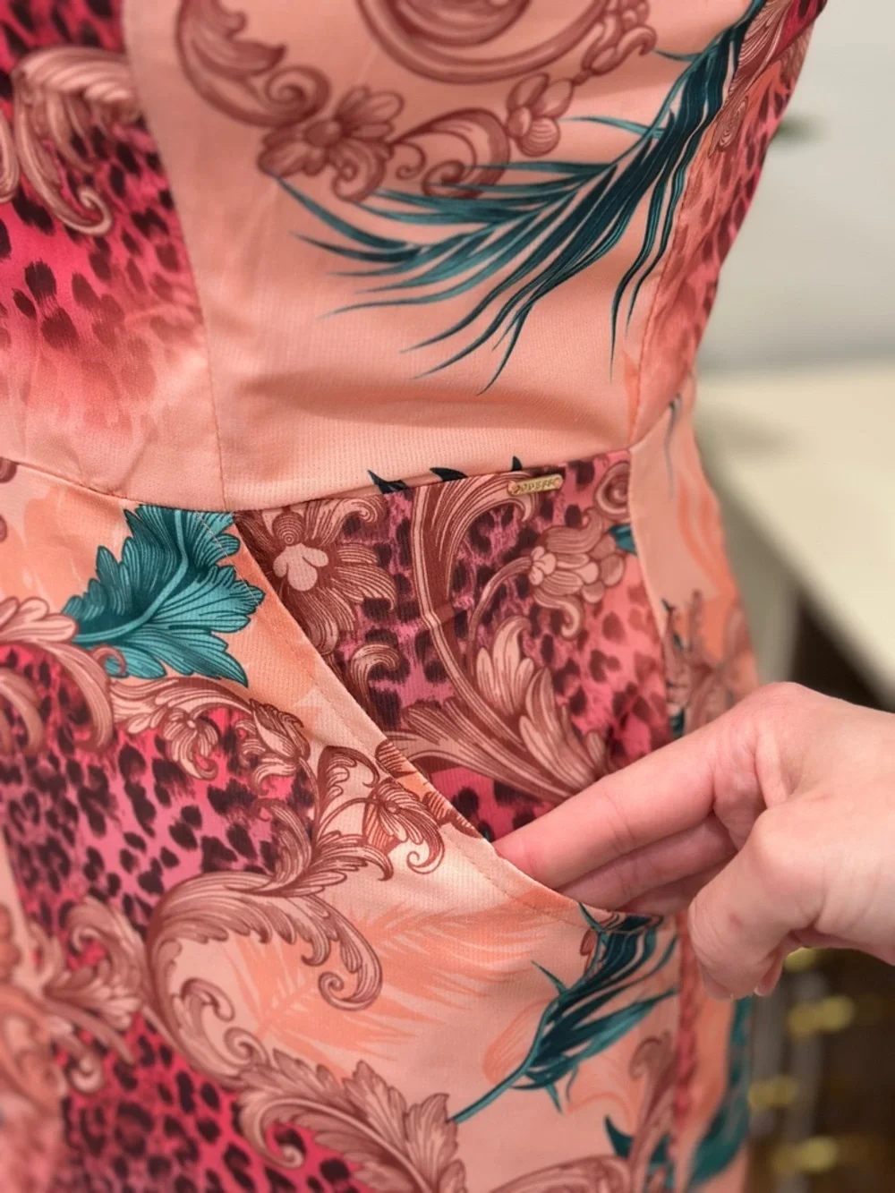 Guess Pink Floral & Teal Leaf One-Piece Romper